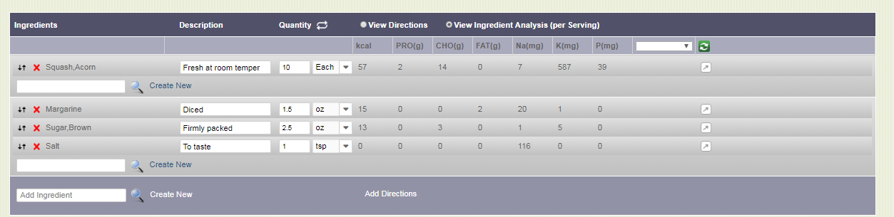 Ingredient Analysis