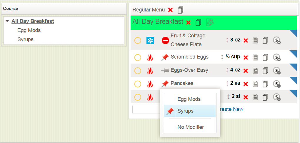 Pin Menu items